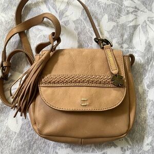 Lucky Brand Tan Crossbody Bag with Braided Trim